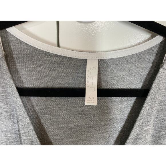 SLEEP by Cacique Heather Gray Long Sleeve Jumpsuit Pajamas Size 14 / 16 - Picture 3 of 10